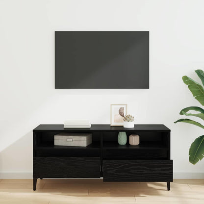 vidaXL TV Cabinet with Drawer Black Oak 100 x 34.5 x 44.5 cm 4
