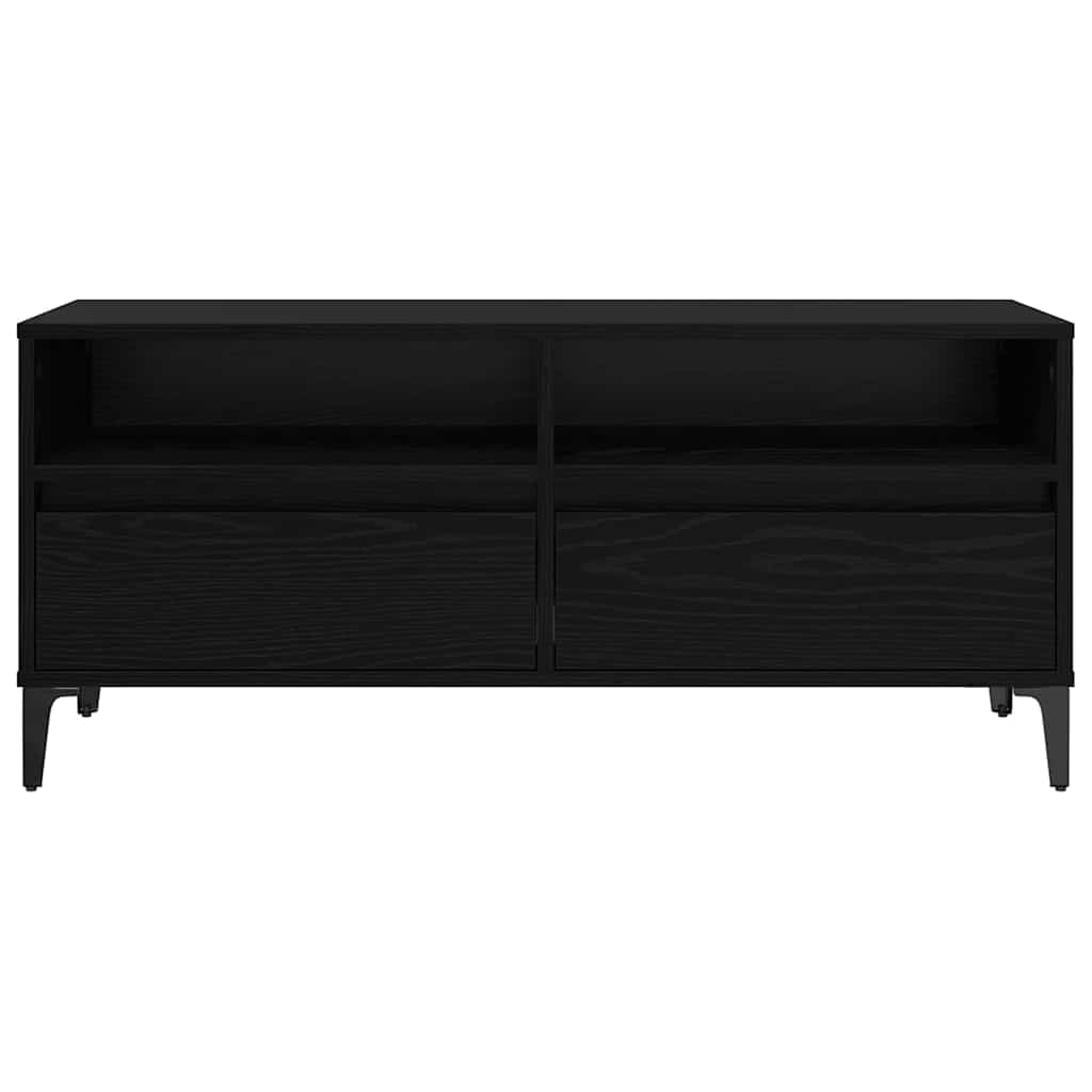 vidaXL TV Cabinet with Drawer Black Oak 100 x 34.5 x 44.5 cm 6