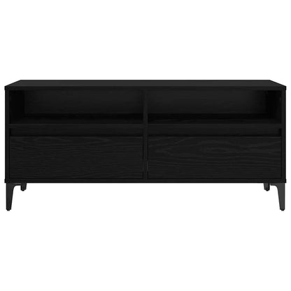 vidaXL TV Cabinet with Drawer Black Oak 100 x 34.5 x 44.5 cm 6