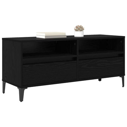 vidaXL TV Cabinet with Drawer Black Oak 100 x 34.5 x 44.5 cm 3