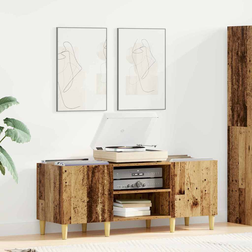 vidaXL Record Cabinet 121 x 38 x 48 cm Engineered Wood Old Wood 1