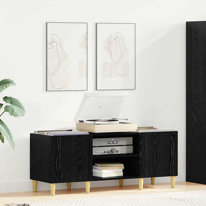 vidaXL Record Cabinet 121 x 38 x 48 cm Engineered Wood Black Oak 1