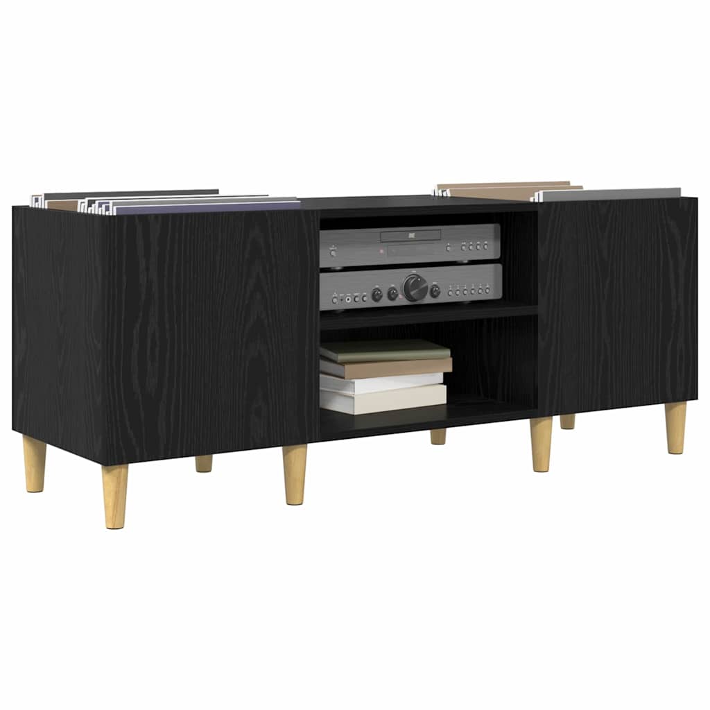 vidaXL Record Cabinet 121 x 38 x 48 cm Engineered Wood Black Oak 3