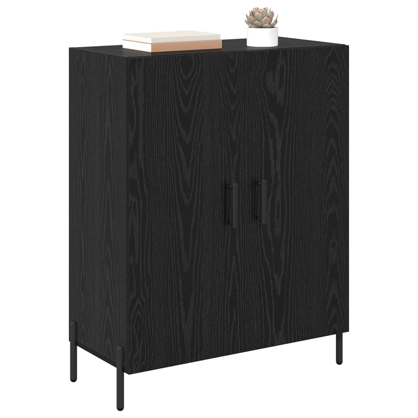 vidaXL Sideboard Black Oak 69.5 x 34 x 90 cm Engineered Wood 3