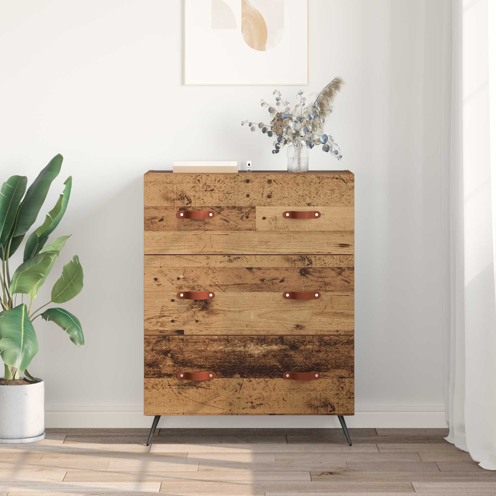 vidaXL Chest of Drawers Old Wood 69.5 x 34 x 90 cm Engineered Wood 4