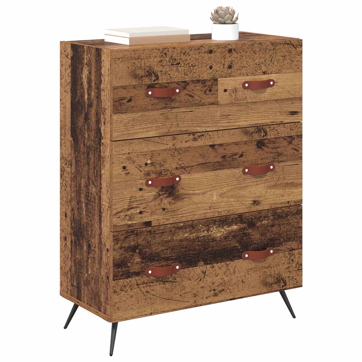 vidaXL Chest of Drawers Old Wood 69.5 x 34 x 90 cm Engineered Wood 3