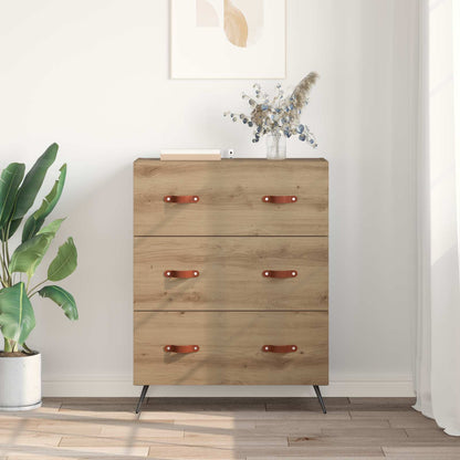 vidaXL Chest of Drawers 3-Drawer Artisan Oak 69.5 x 34 x 90 cm 4