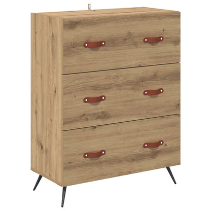 vidaXL Chest of Drawers 3-Drawer Artisan Oak 69.5 x 34 x 90 cm 2