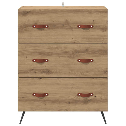 vidaXL Chest of Drawers 3-Drawer Artisan Oak 69.5 x 34 x 90 cm 6