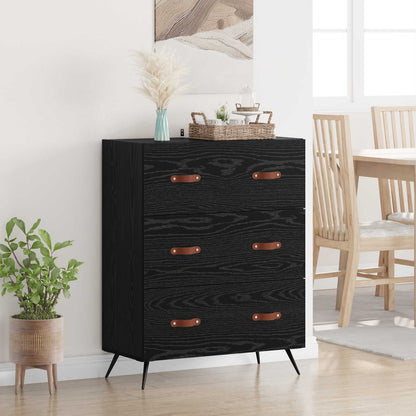 vidaXL Chest of Drawers Black Oak 69.5 x 34 x 90 cm Engineered Wood 1