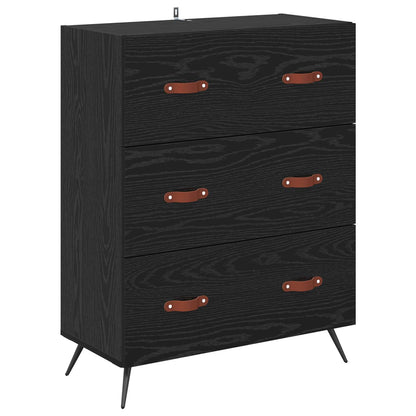 vidaXL Chest of Drawers Black Oak 69.5 x 34 x 90 cm Engineered Wood 2