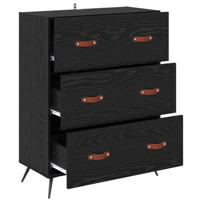 vidaXL Chest of Drawers Black Oak 69.5 x 34 x 90 cm Engineered Wood 5