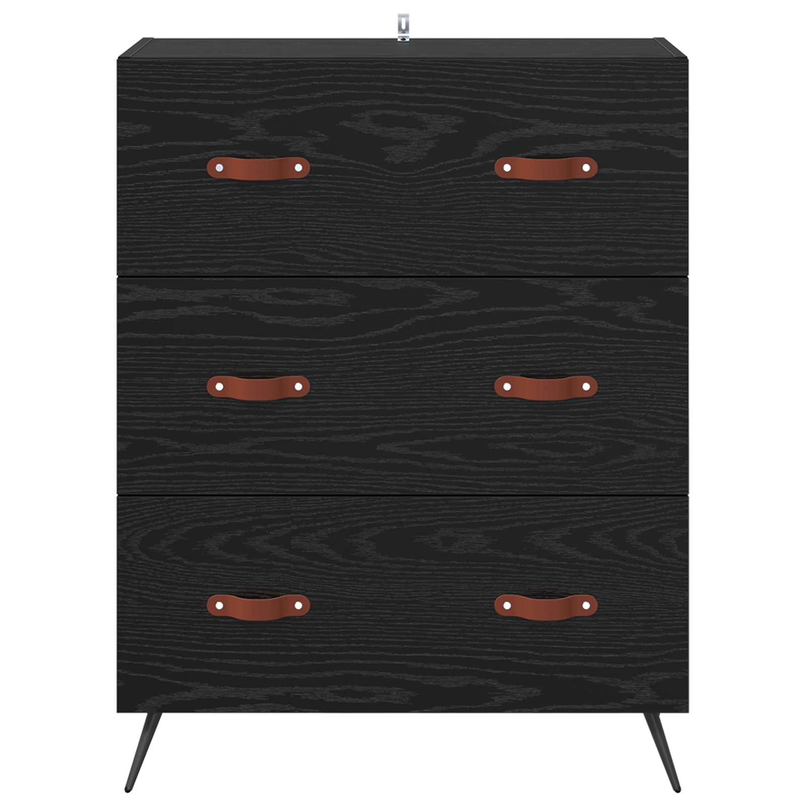 vidaXL Chest of Drawers Black Oak 69.5 x 34 x 90 cm Engineered Wood 6