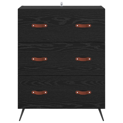 vidaXL Chest of Drawers Black Oak 69.5 x 34 x 90 cm Engineered Wood 6