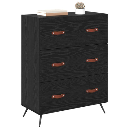 vidaXL Chest of Drawers Black Oak 69.5 x 34 x 90 cm Engineered Wood 3