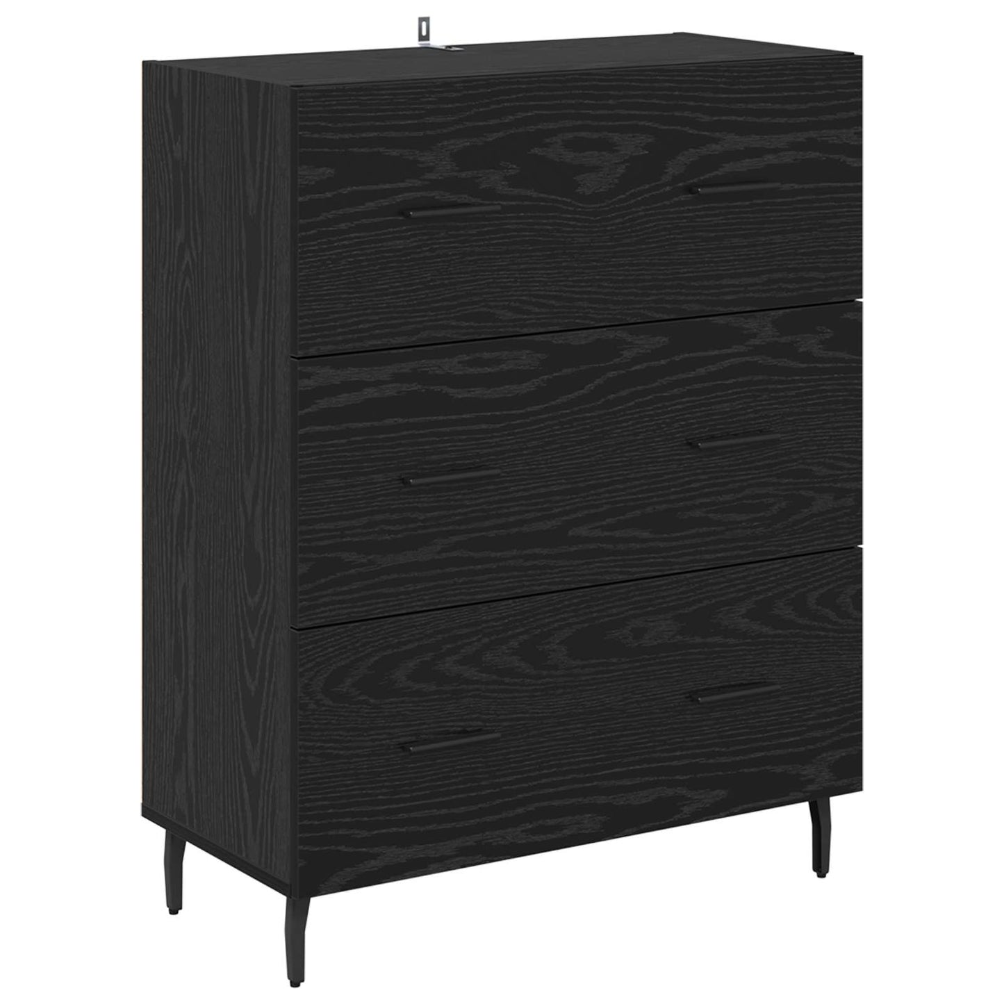 vidaXL Sideboard Black Oak 69.5 x 34 x 90 cm Engineered Wood and Iron 2