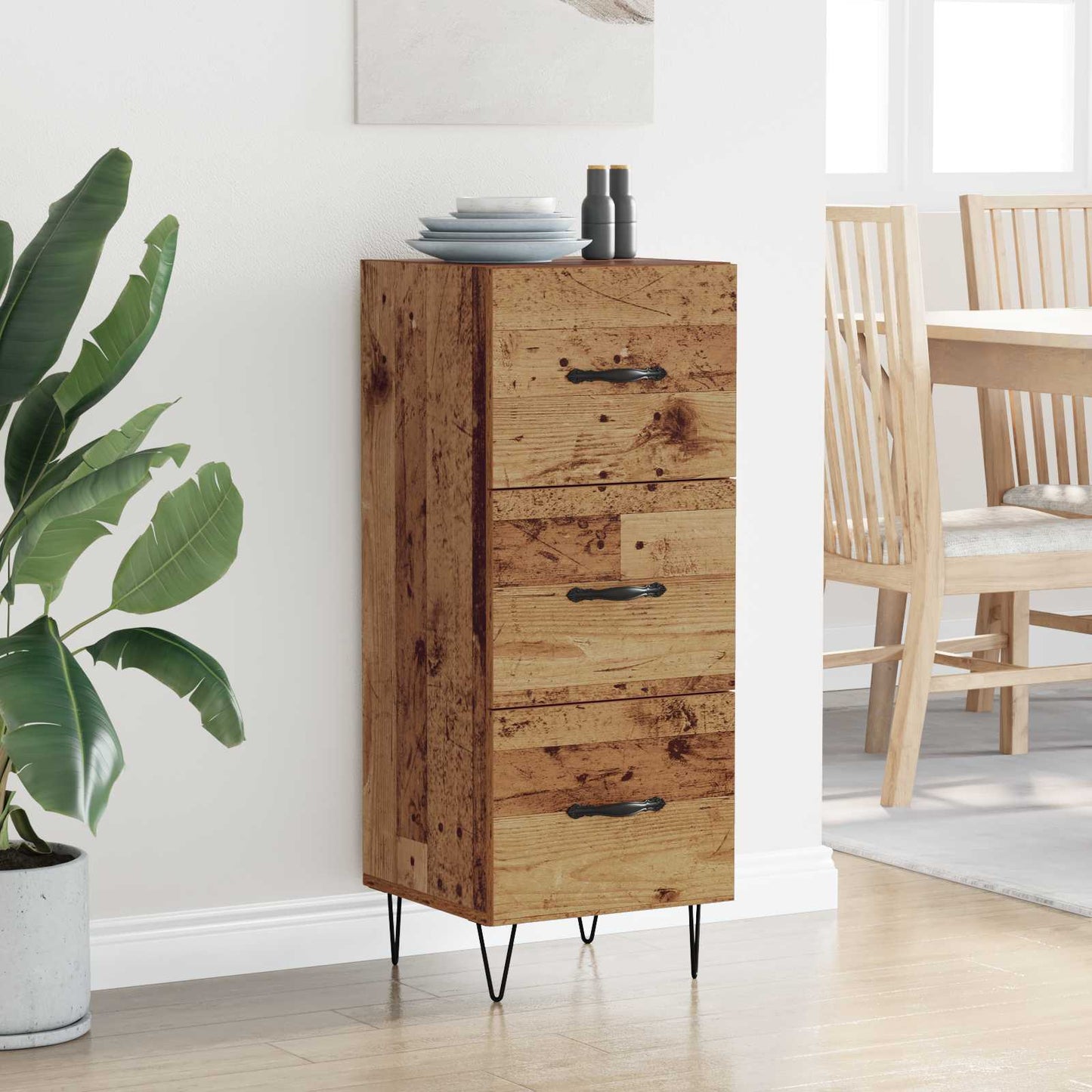 vidaXL Sideboard Old wood 34 x 34.5 x 90 cm Engineered Wood 4