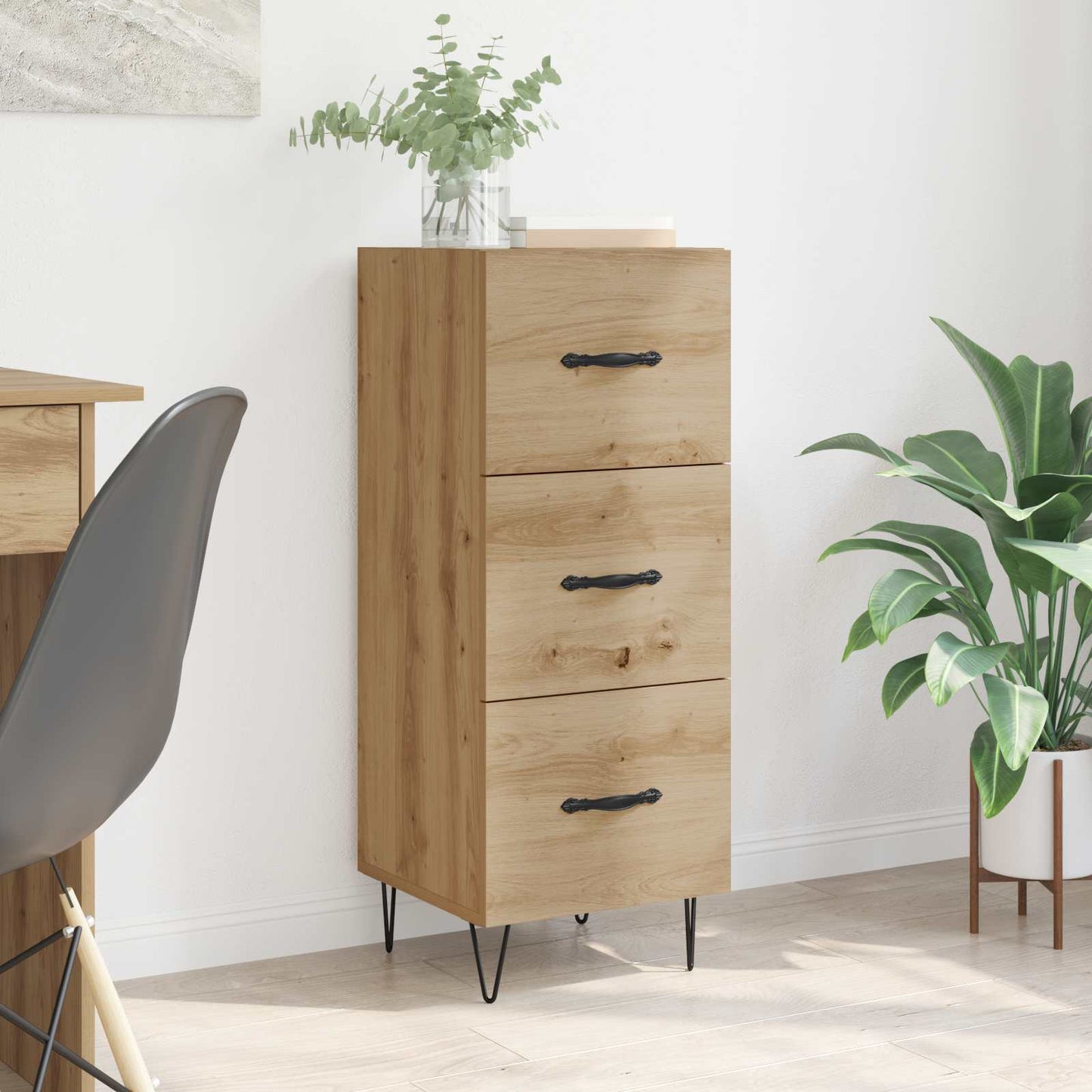 vidaXL Sideboard Artisan oak 34 x 34.5 x 90 cm Engineered Wood 1