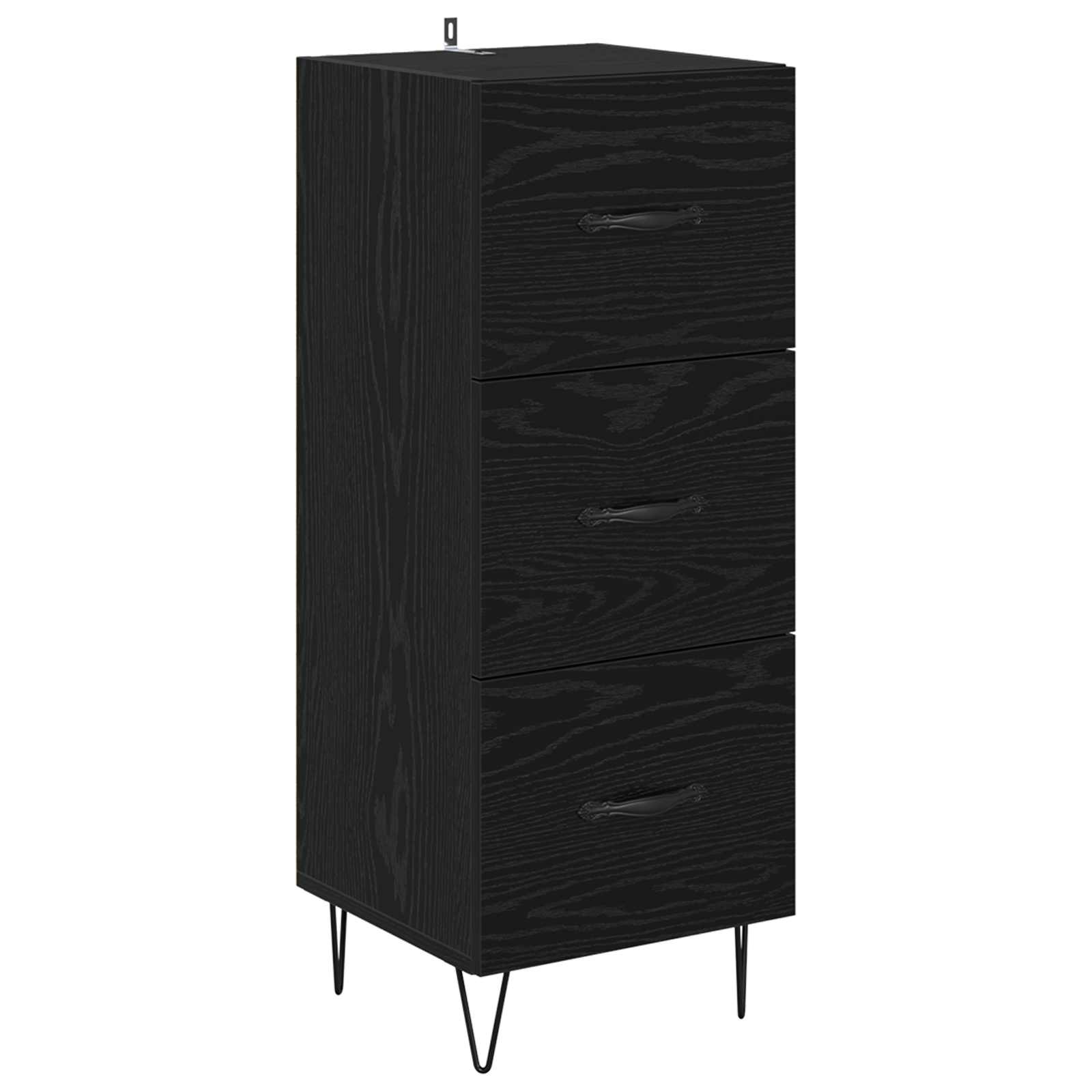 vidaXL Sideboard Black oak 34 x 34.5 x 90 cm Engineered Wood 2