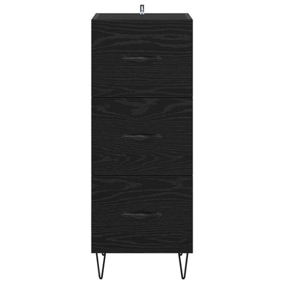 vidaXL Sideboard Black oak 34 x 34.5 x 90 cm Engineered Wood 6