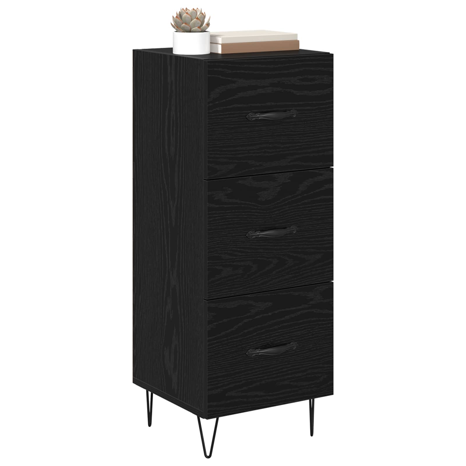 vidaXL Sideboard Black oak 34 x 34.5 x 90 cm Engineered Wood 3