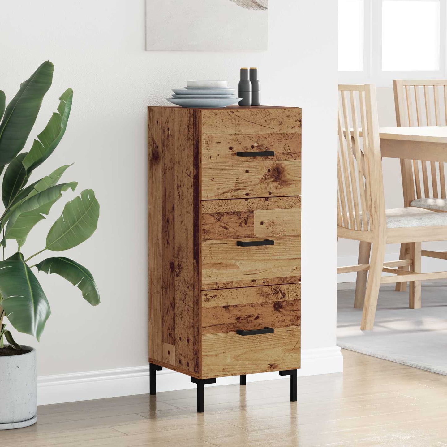 vidaXL Sideboard Old Wood 34.5 x 34 x 90 cm Engineered Wood 4
