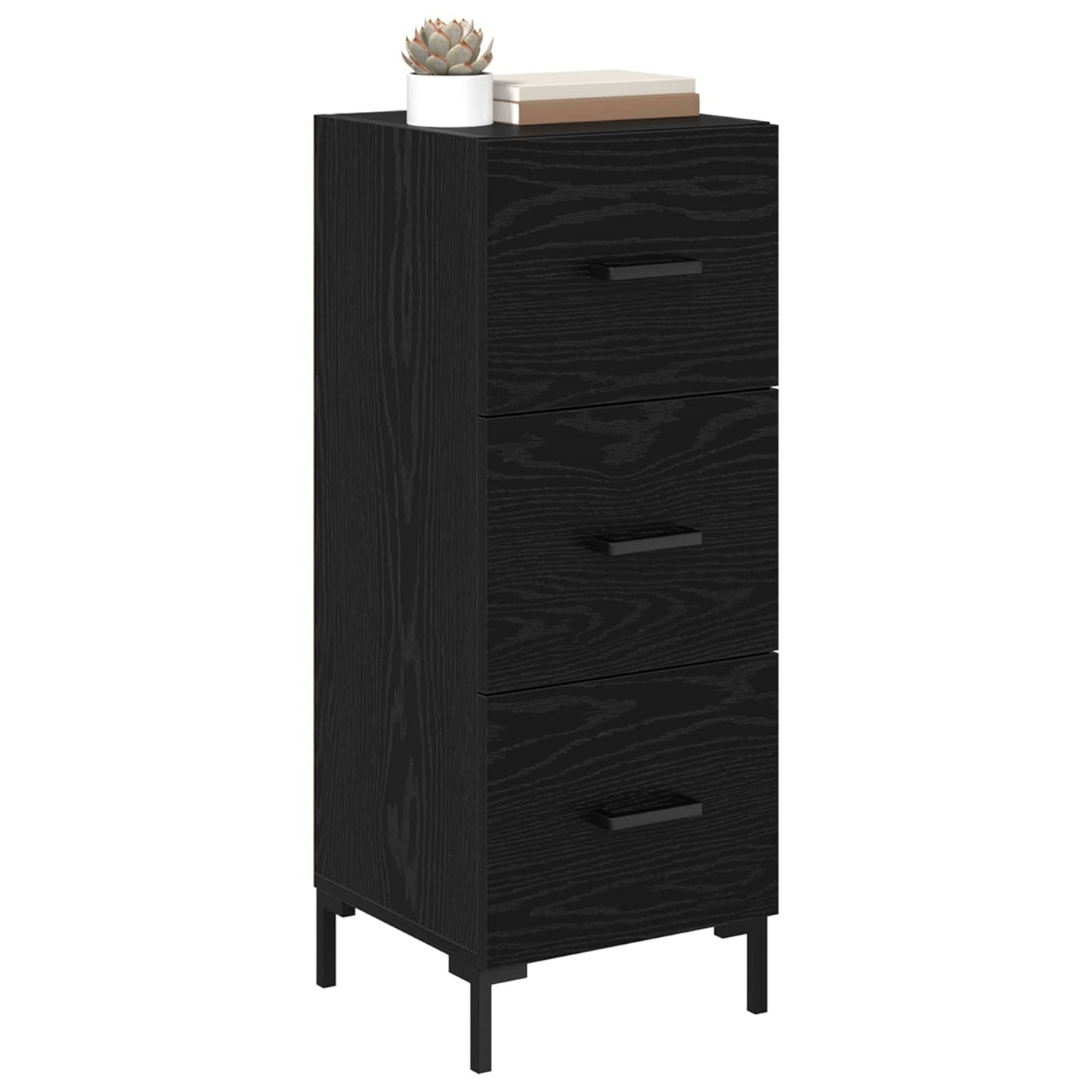 vidaXL Sideboard Black Oak 34.5 x 34 x 90 cm Engineered Wood 3
