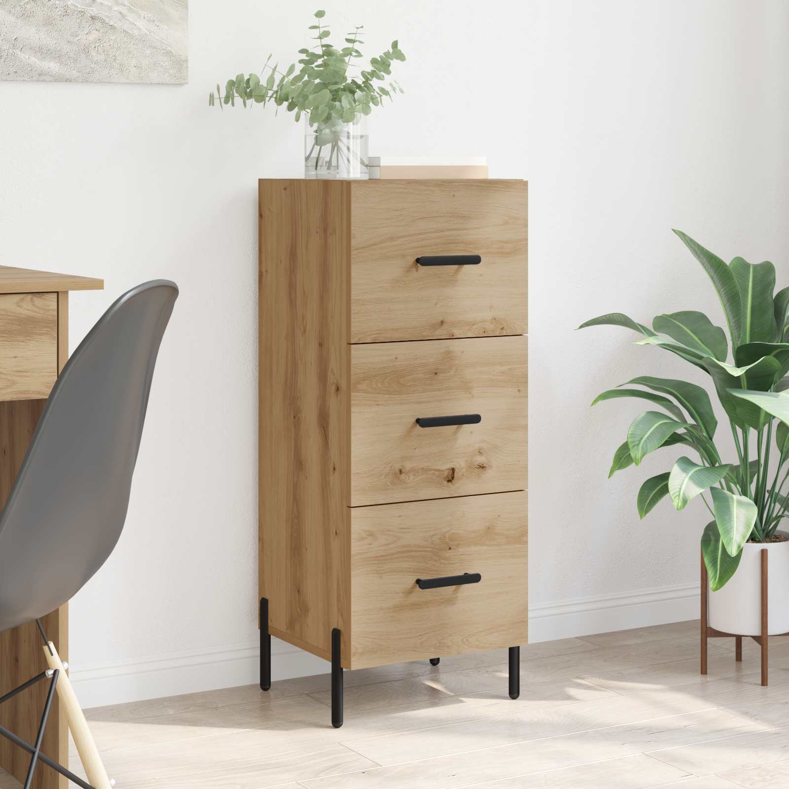 vidaXL Sideboard Artisan oak 34 x 34.5 x 90 cm Engineered Wood 1