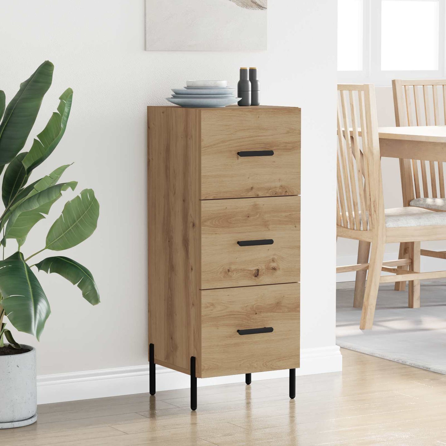 vidaXL Sideboard Artisan oak 34 x 34.5 x 90 cm Engineered Wood 4