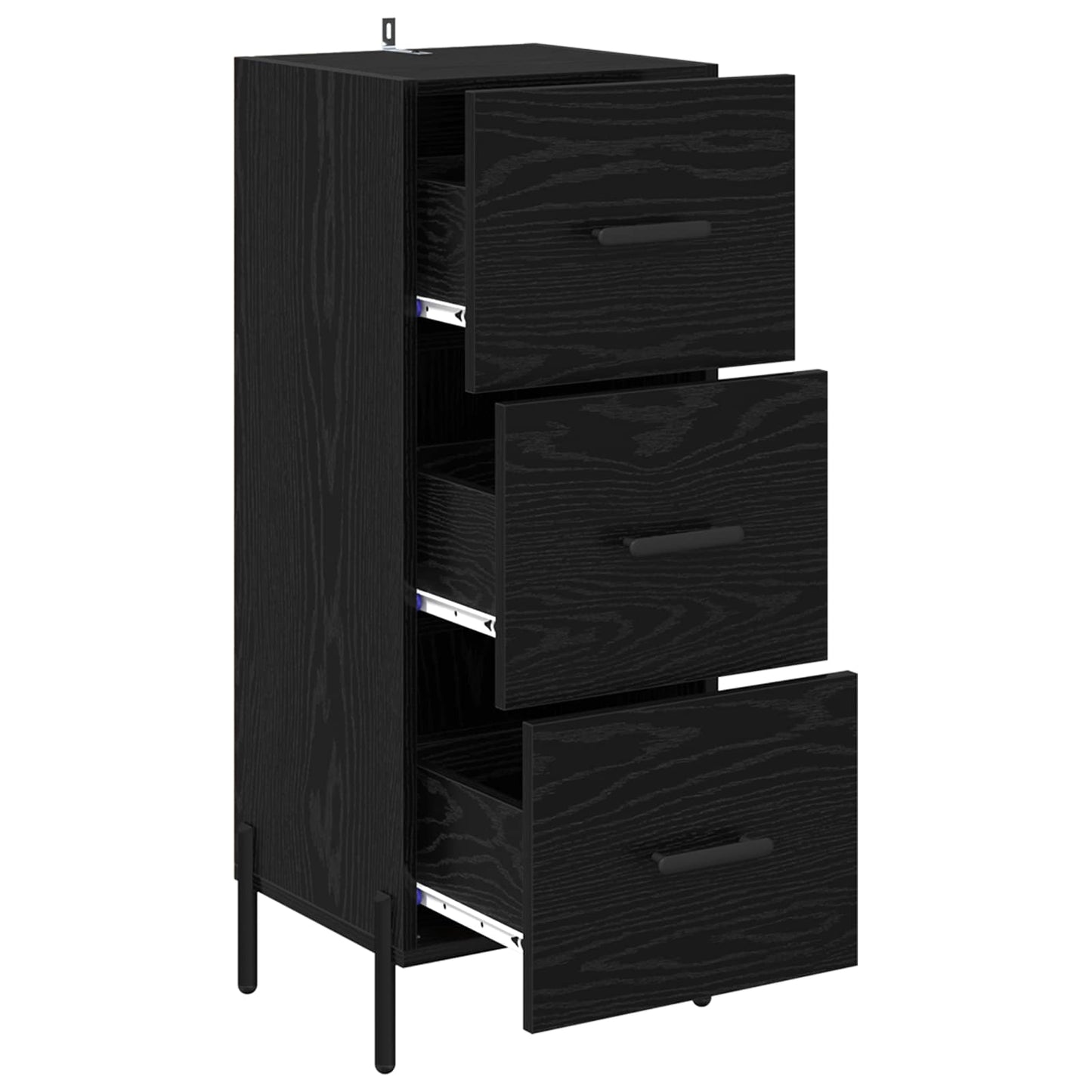 vidaXL Sideboard Black oak 34 x 34.5 x 90 cm Engineered Wood 5