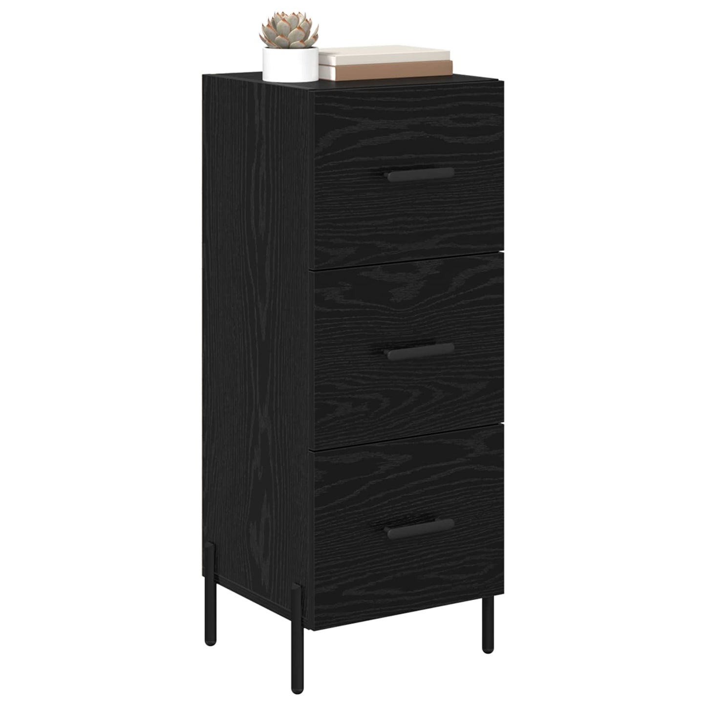 vidaXL Sideboard Black oak 34 x 34.5 x 90 cm Engineered Wood 3
