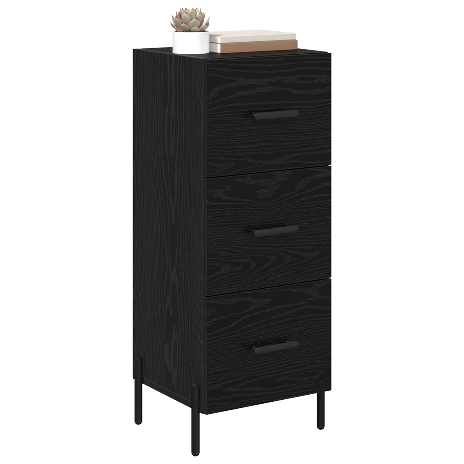vidaXL Sideboard Black oak 34 x 34.5 x 90 cm Engineered Wood 3