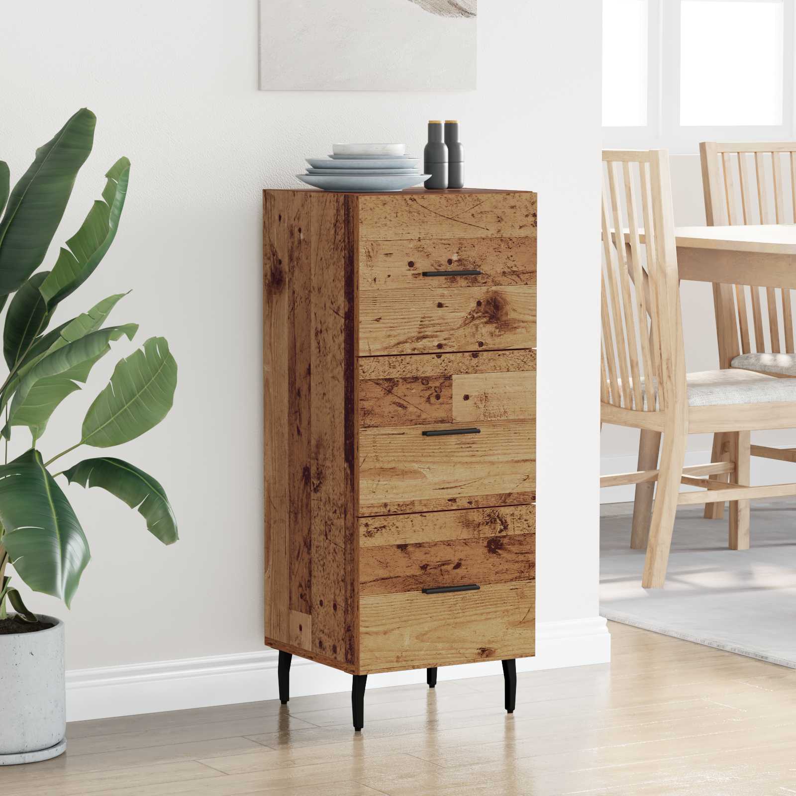 vidaXL Sideboard Old wood 34 x 34.5 x 90 cm Engineered Wood 4
