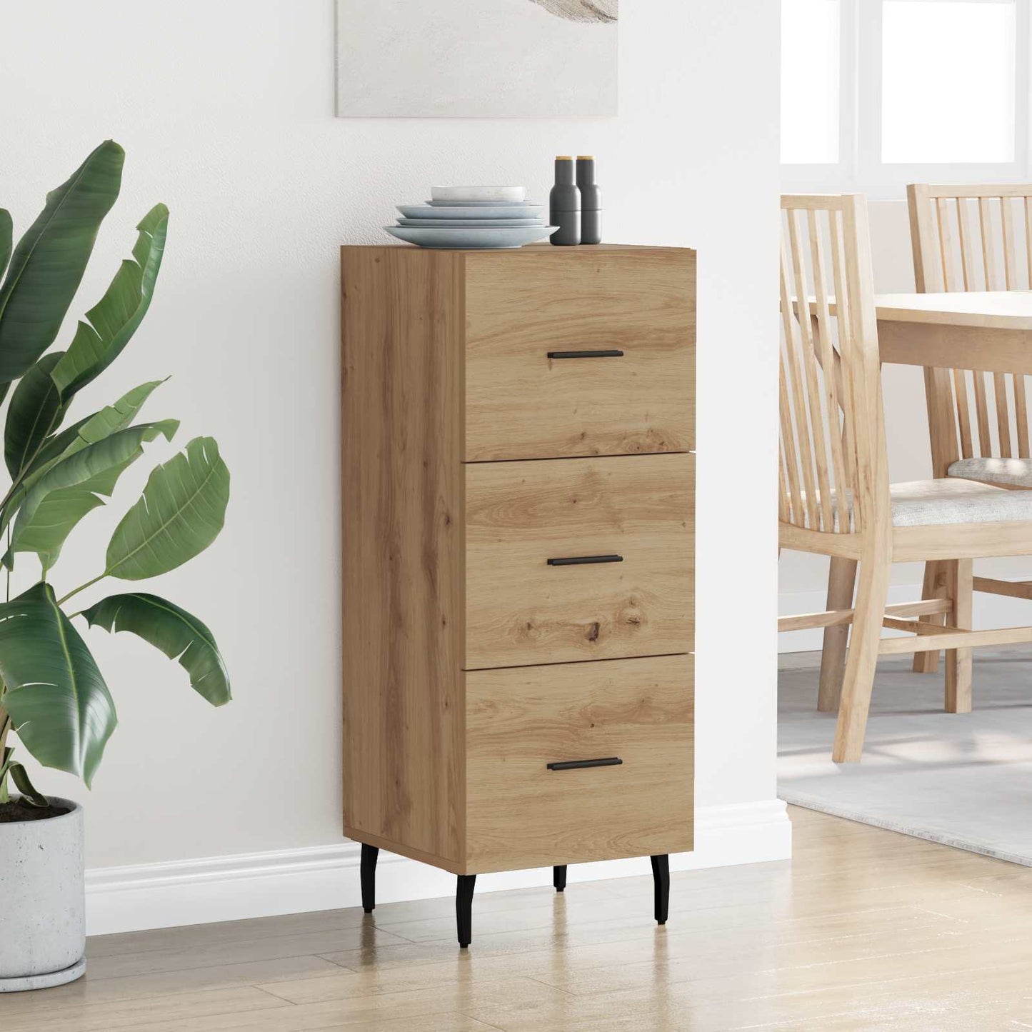 vidaXL Sideboard Artisan oak 34 x 34.5 x 90 cm Engineered Wood 4
