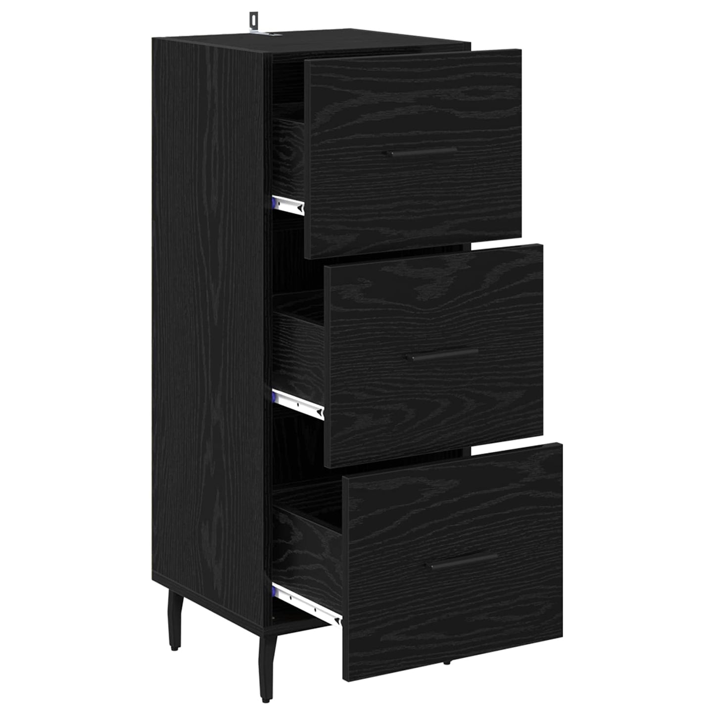 vidaXL Sideboard Black oak 34 x 34.5 x 90 cm Engineered Wood 5