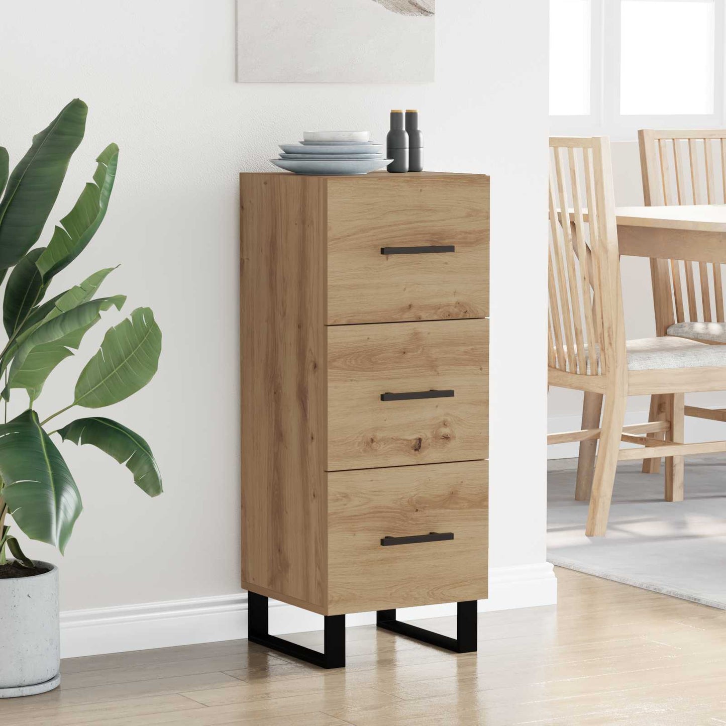 vidaXL Sideboard Artisan Oak 34.5 x 34 x 90 cm Engineered wood 4