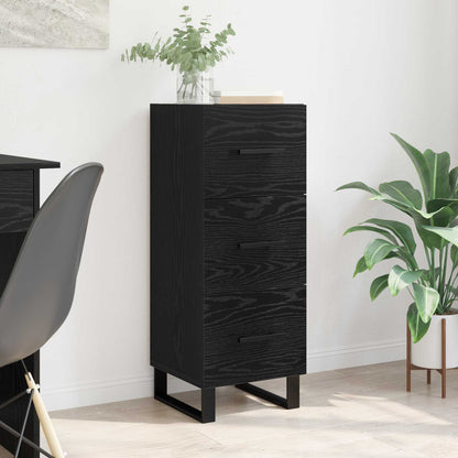 vidaXL Sideboard Black Oak 34.5 x 34 x 90 cm Engineered Wood and Iron 1