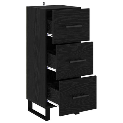 vidaXL Sideboard Black Oak 34.5 x 34 x 90 cm Engineered Wood and Iron 5