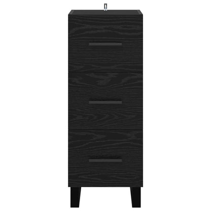 vidaXL Sideboard Black Oak 34.5 x 34 x 90 cm Engineered Wood and Iron 6