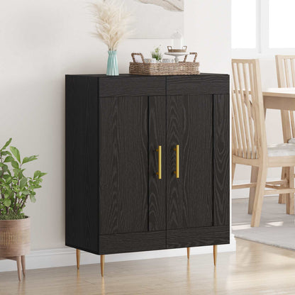 vidaXL Sideboard Black Oak 69.5 x 34 x 90 cm Engineered Wood and Iron 1