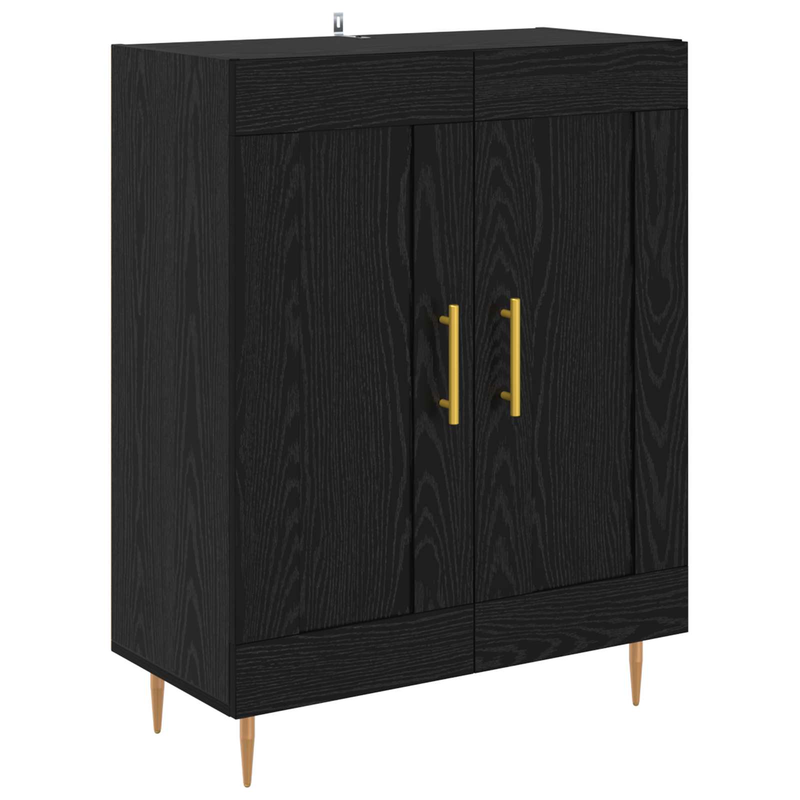 vidaXL Sideboard Black Oak 69.5 x 34 x 90 cm Engineered Wood and Iron 2