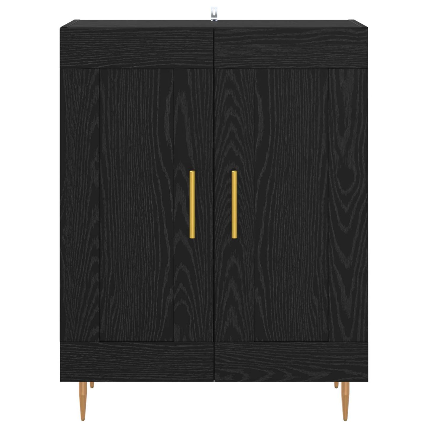 vidaXL Sideboard Black Oak 69.5 x 34 x 90 cm Engineered Wood and Iron 6