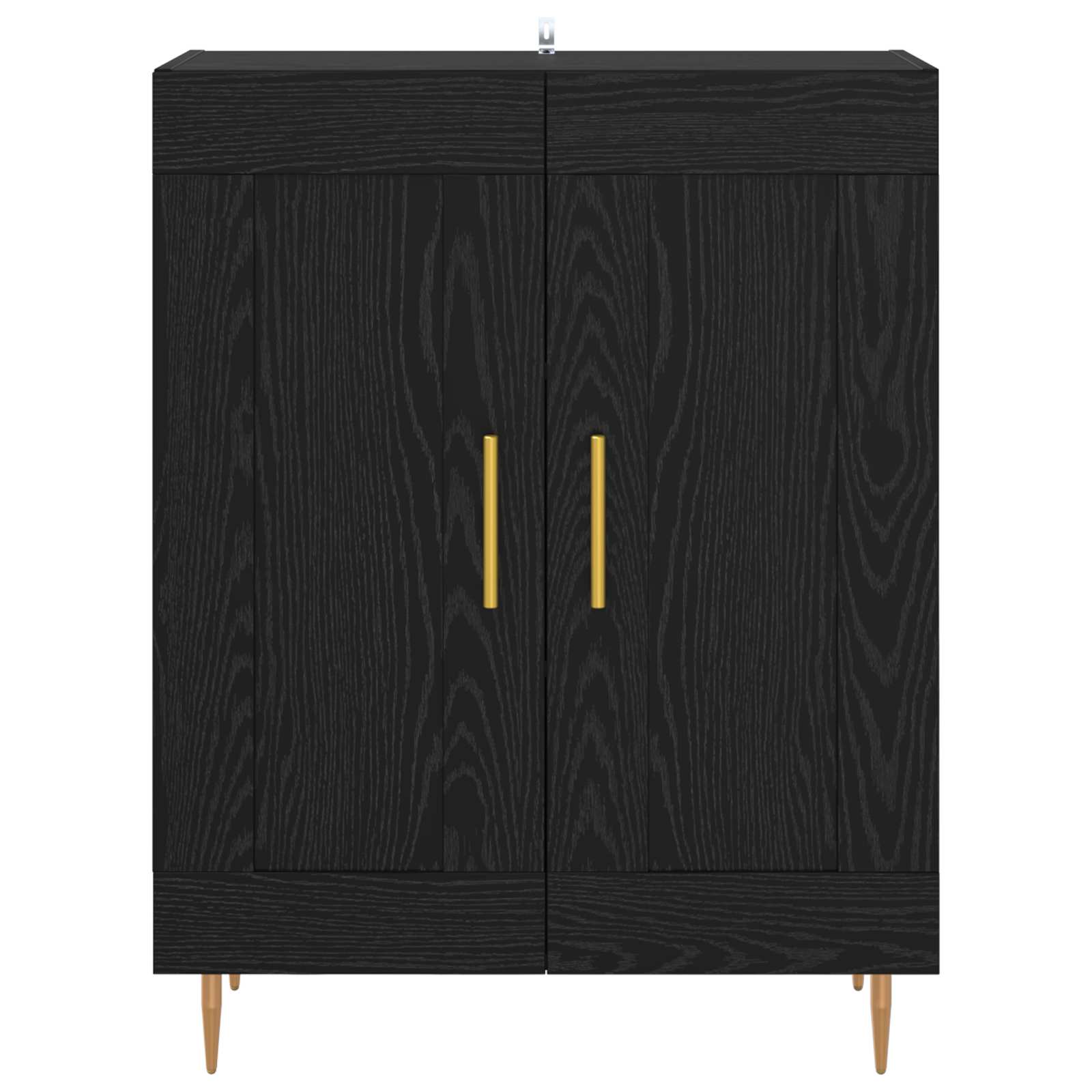 vidaXL Sideboard Black Oak 69.5 x 34 x 90 cm Engineered Wood and Iron 6