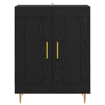 vidaXL Sideboard Black Oak 69.5 x 34 x 90 cm Engineered Wood and Iron 6
