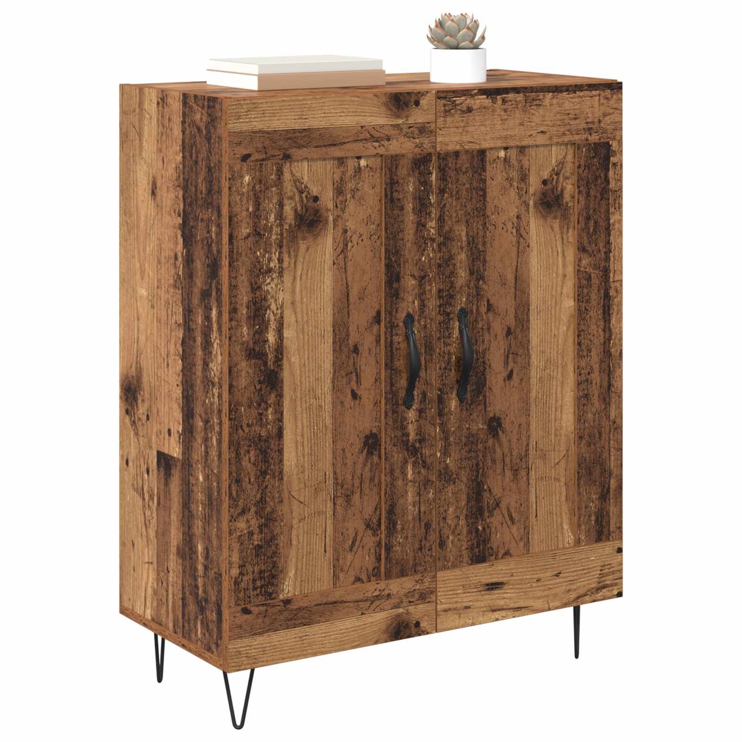 vidaXL Sideboard Old Wood 69.5 x 34 x 90 cm Engineered Wood and Iron 3