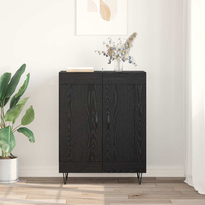 vidaXL Sideboard Black Oak 69.5 x 34 x 90 cm Engineered Wood and Iron 4