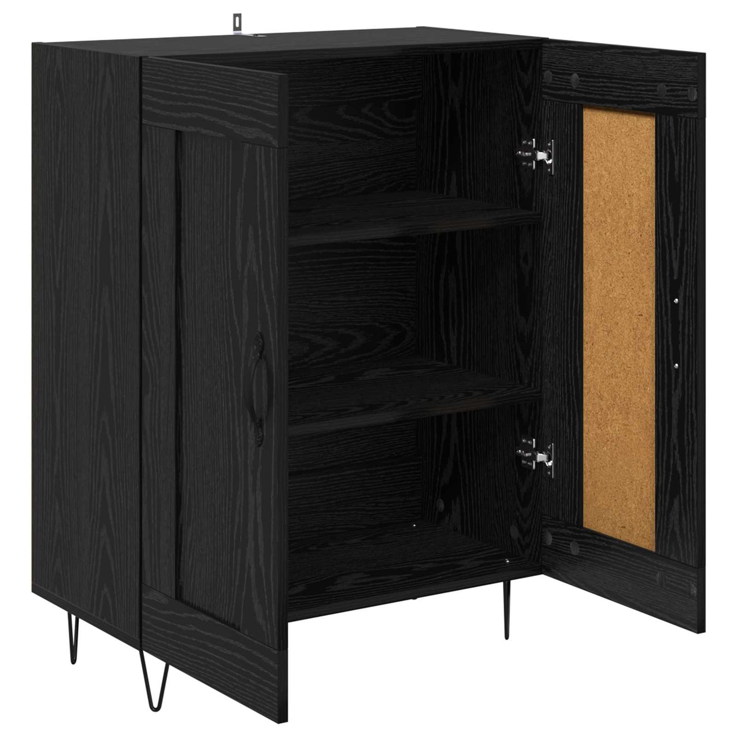 vidaXL Sideboard Black Oak 69.5 x 34 x 90 cm Engineered Wood and Iron 5