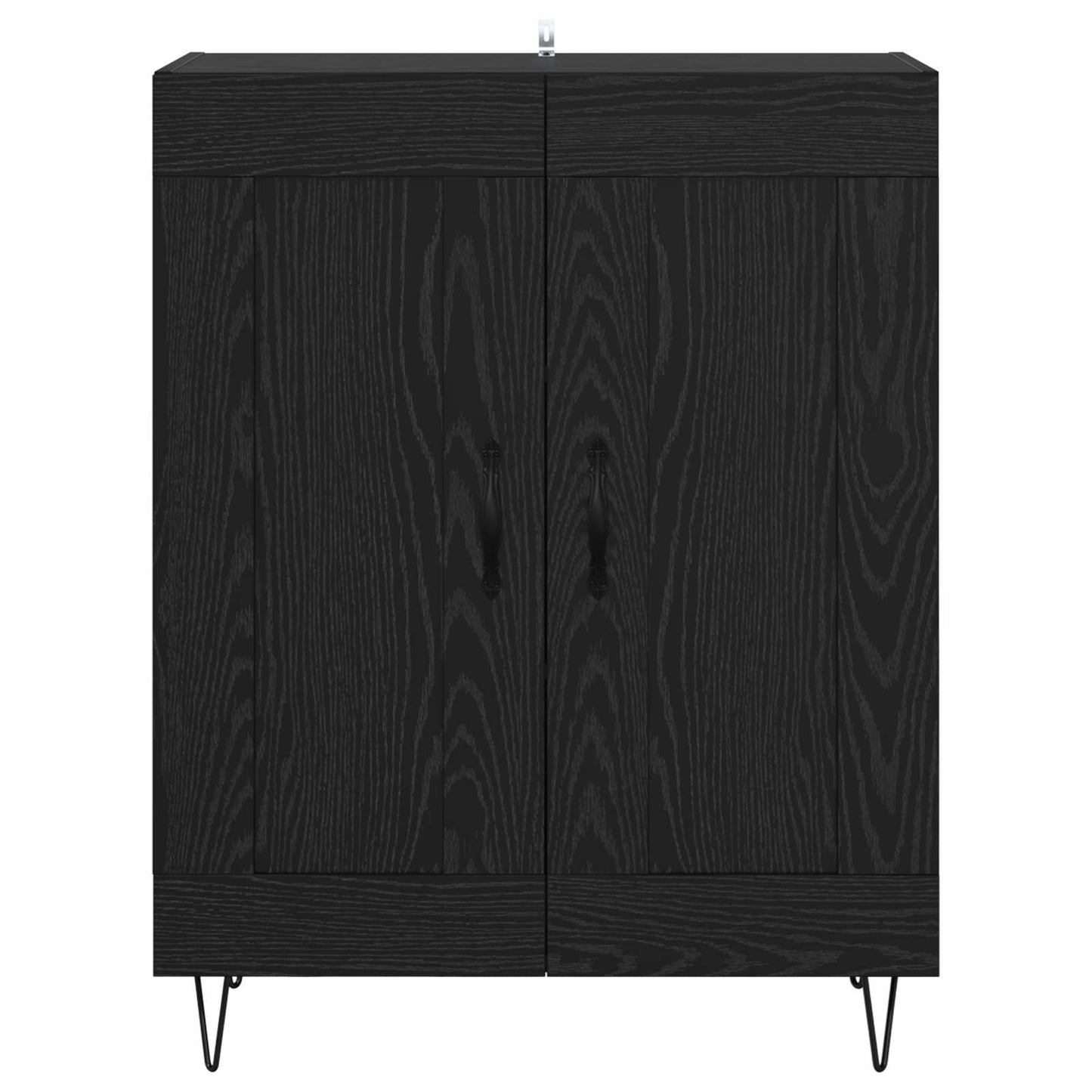 vidaXL Sideboard Black Oak 69.5 x 34 x 90 cm Engineered Wood and Iron 6