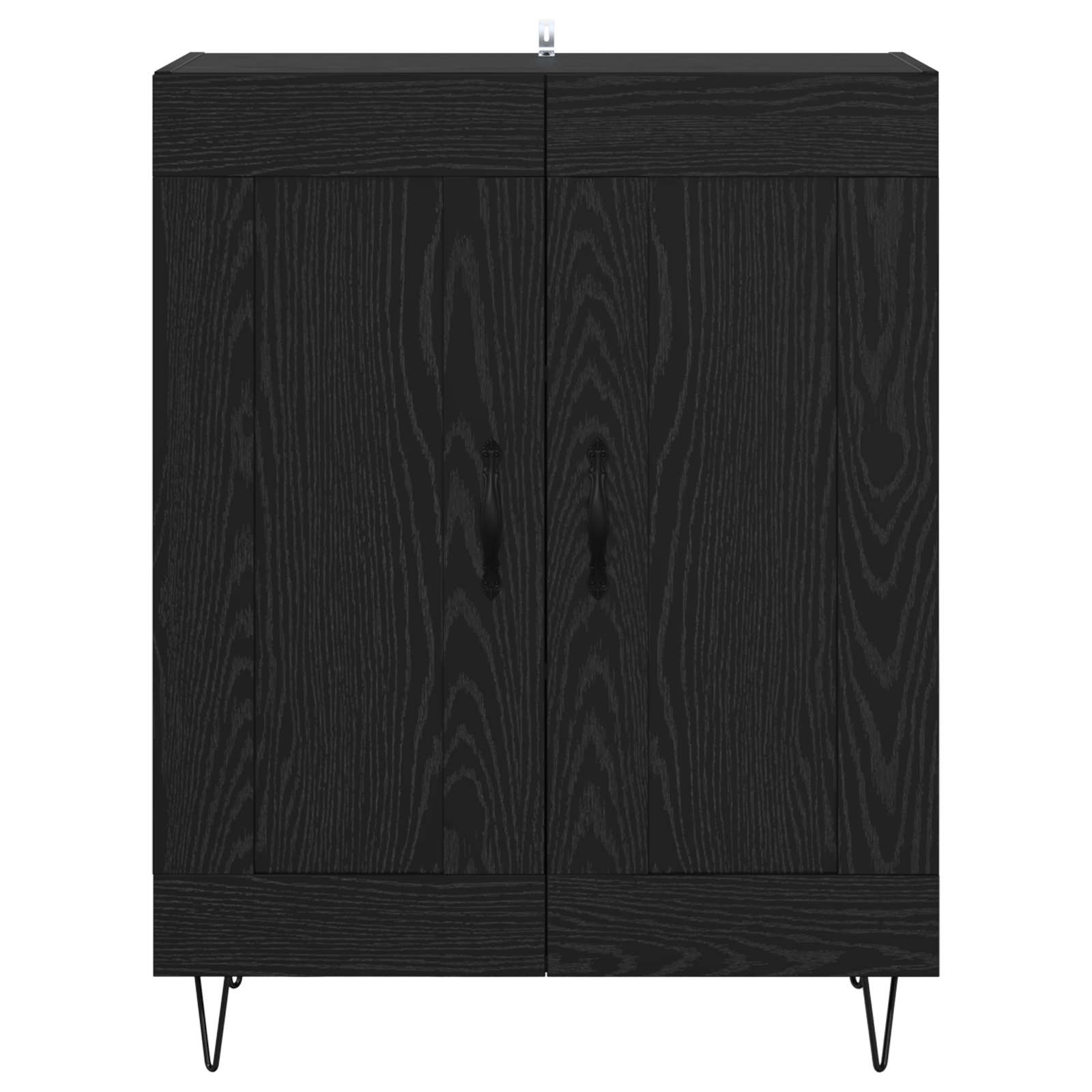 vidaXL Sideboard Black Oak 69.5 x 34 x 90 cm Engineered Wood and Iron 6