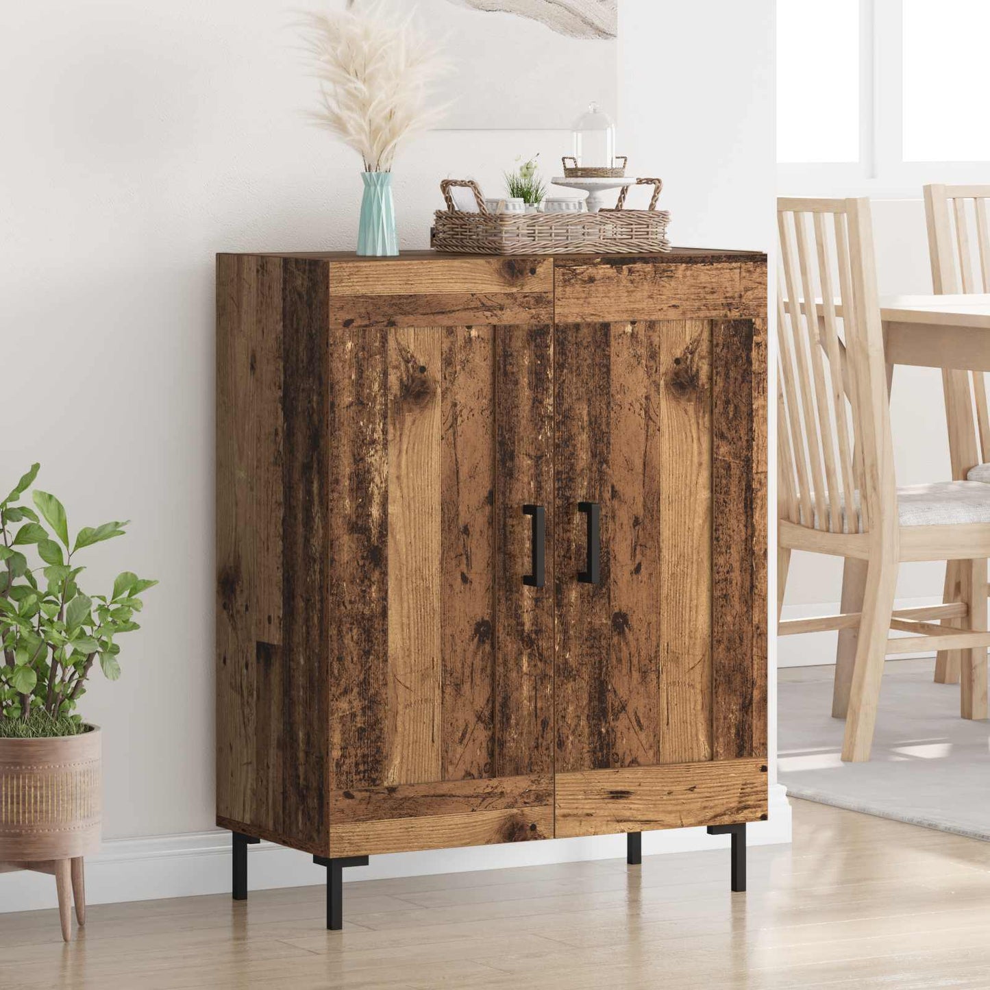 vidaXL Sideboard Old Wood 69.5 x 34 x 90 cm Engineered Wood and Iron 1